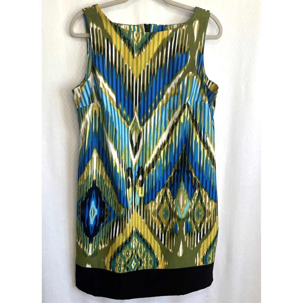 Alyx Limited Sleeveless Sheath Dress Size 16 Blue, Green, Yellow, Turquoise